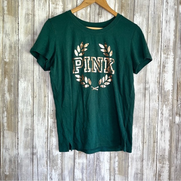 PINK Ivy Green & Gold Bling SS Tee - Picture 2 of 5